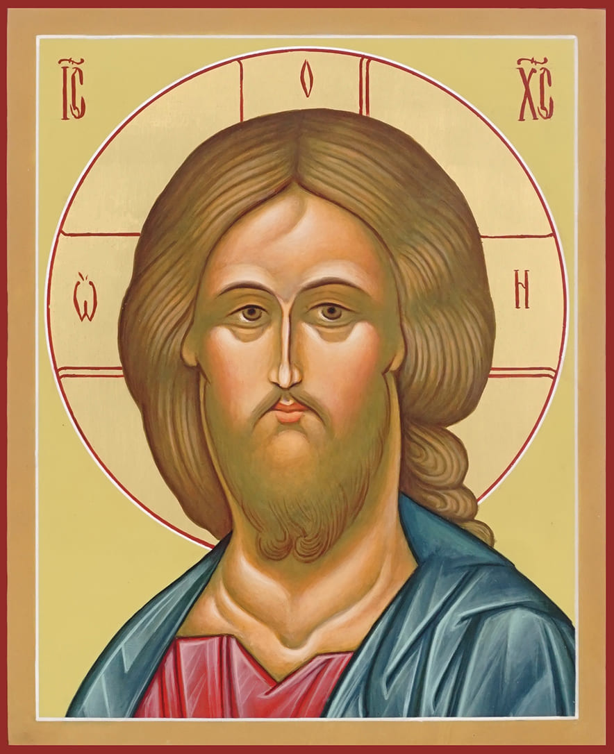 Рукописная икона дорожная Спас Вседержитель №2