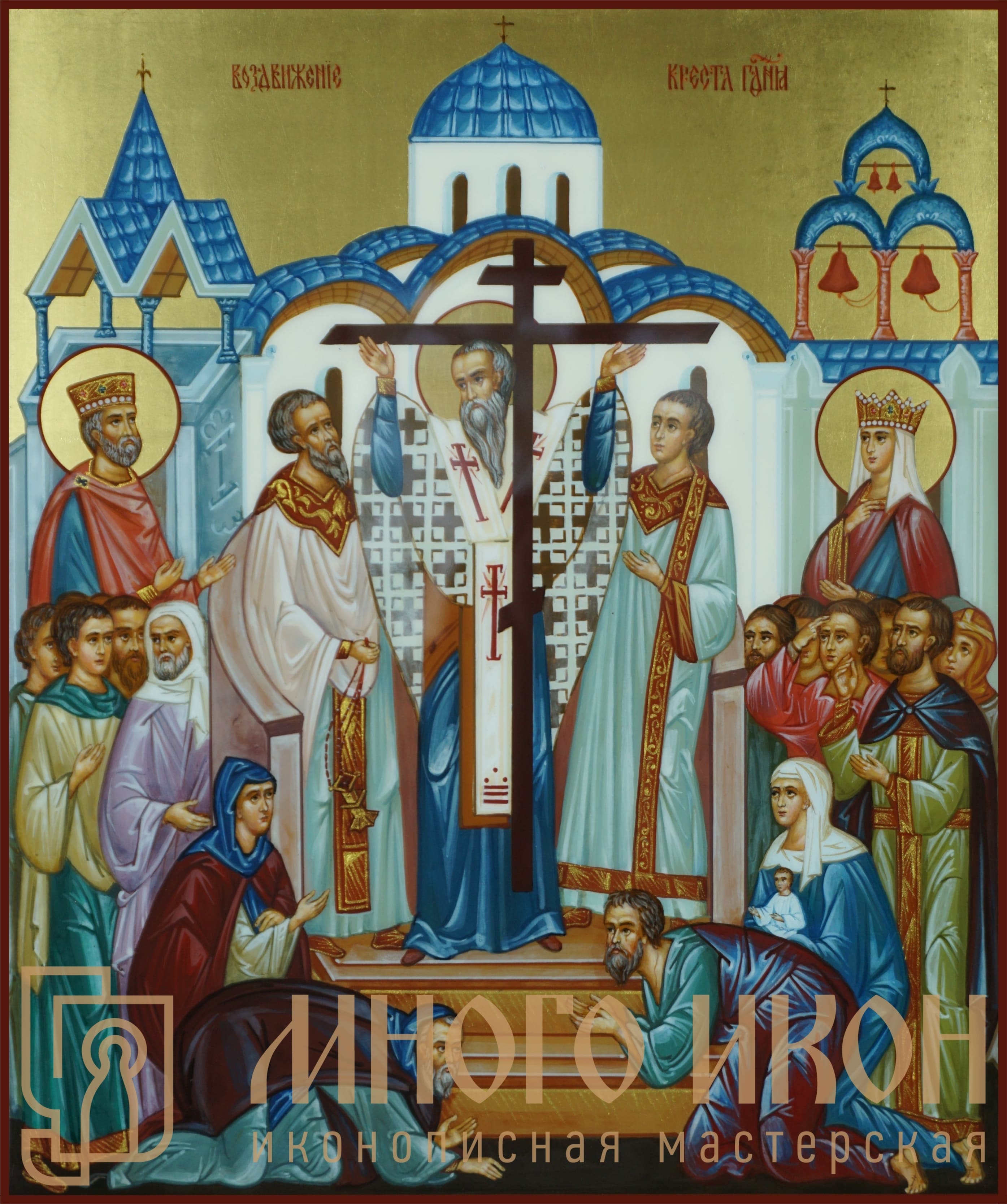 Рукописная икона Воздвижение креста Господня