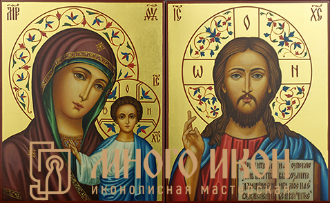 Рукописная икона Венчальная пара №7