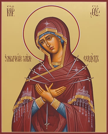 Рукописная икона Божия Матерь Умягчение Злых Сердец