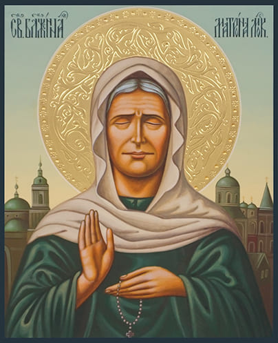 Рукописная икона Святая Блаженная Матрона Московская №2