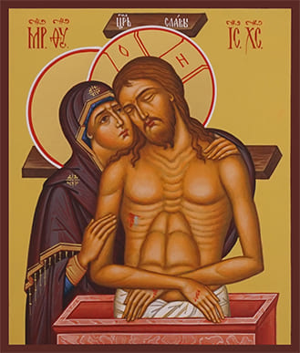 Рукописная икона Богородица Не Рыдай Мене Мати № 1