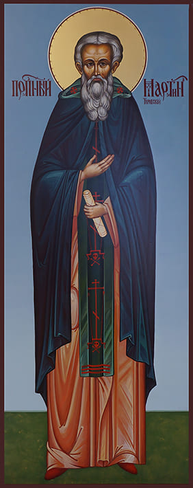 Рукописная икона Преподобный Мартин Туровский