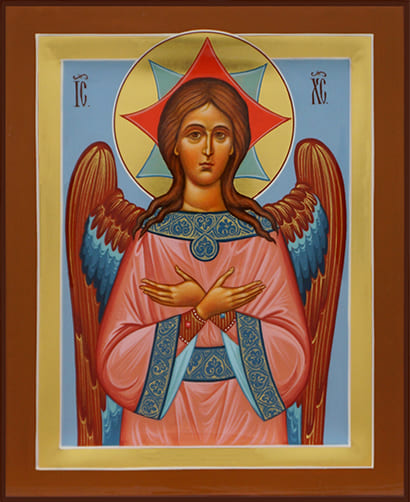 Рукописная икона дорожная Спас Благое Молчание