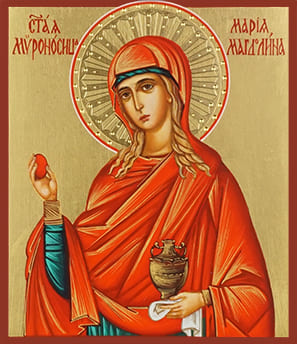 Рукописная икона Святая Равноапостольная Мария Магдалина