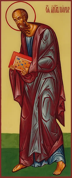 Рукописная икона дорожная Святой Апостол Павел