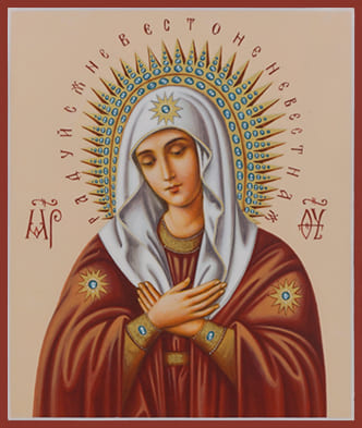 Рукописная икона Богоматерь Умиление №2