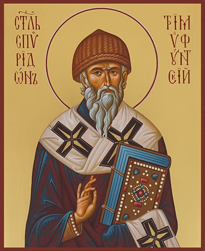 Рукописная икона Святитель Спиридон Тримифунтский