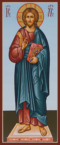 Рукописная икона дорожная Господь Вседержитель