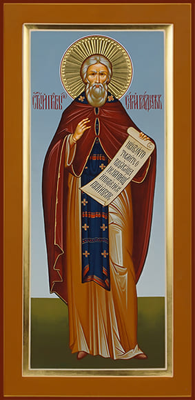 Рукописная икона Святой Преподобный Сергий Радонежский №3