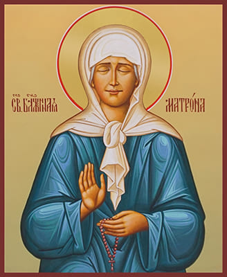 Рукописная икона Святая Блаженная Матрона Московская