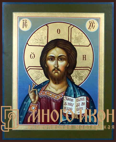 Рукописная икона дорожная Господь Вседержитель № 4