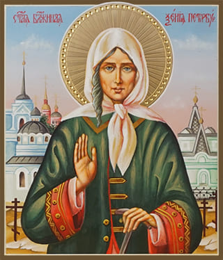 Рукописная икона Cвятая блаженная Ксения Петербургская №2