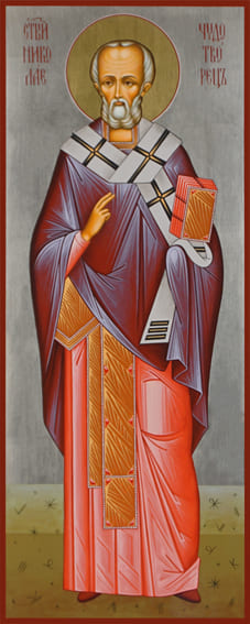 Рукописная икона Святитель Николай Чудотворец (Мирликийский) № 1