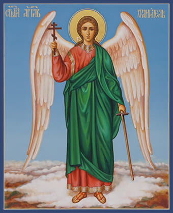 Рукописная икона Ангел Хранитель №3