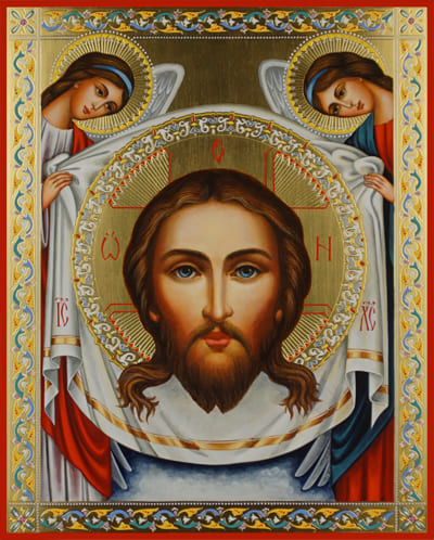 Рукописная Икона Спас Нерукотворный №4