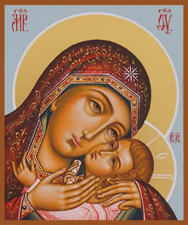 Рукописная икона Богоматерь Корсунская №2