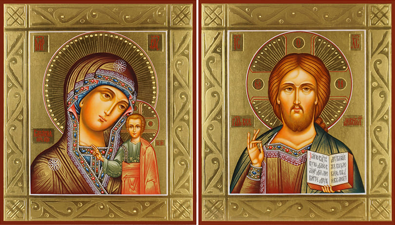 Рукописная икона Венчальная пара №3