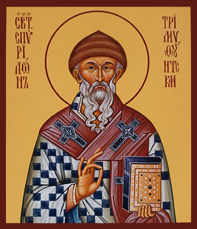 Рукописная икона Святитель Спиридон Тримифунтский №2