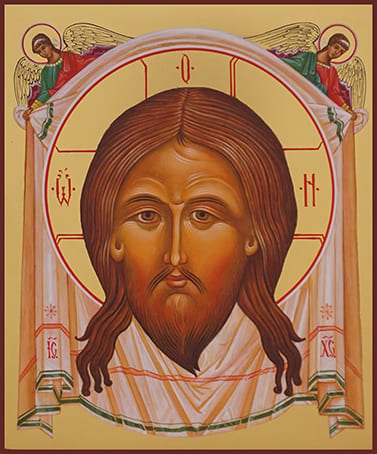 Рукописная икона Спас Нерукотворный №2