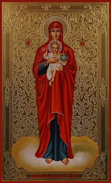 Рукописная икона Валаамская Божия матерь