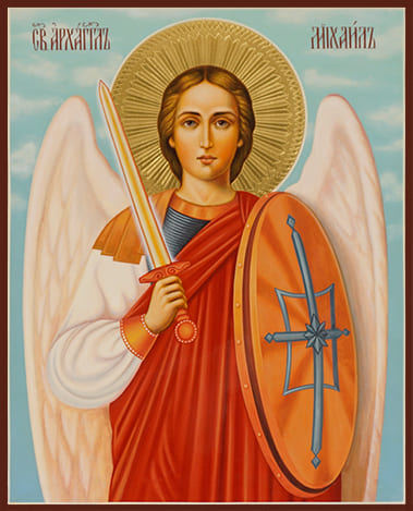 Рукописная икона Архангел Михаил №2